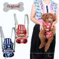 Canvas Stripe Chest Dog Rucksack Träger Irgendeine Beine Out Front Style Rucksack Pet Carrier Doppel-Schulter-Hund Tragetasche